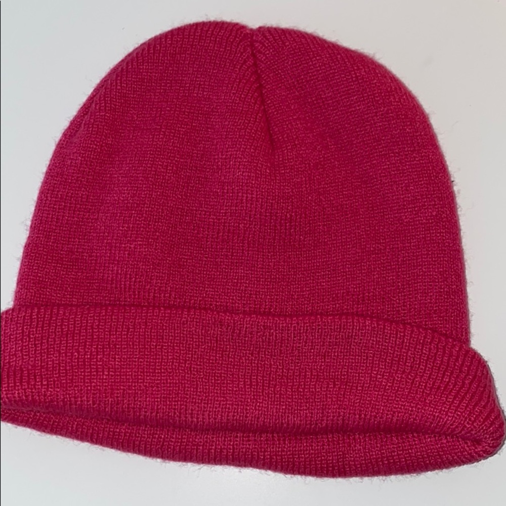 Bright pink beanie